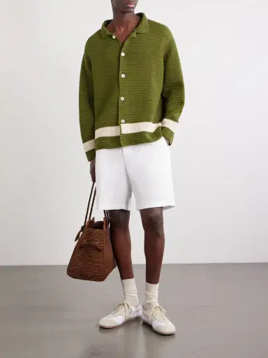 BODE Marsh Striped Crocheted Cotton Shirt - Men | Thumbnail 2 BODE Marsh Striped Crocheted Cotton Shirt - Men | Thumbnail 2