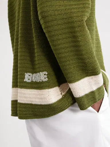BODE Marsh Striped Crocheted Cotton Shirt - Men | Thumbnail 6 BODE Marsh Striped Crocheted Cotton Shirt - Men | Thumbnail 6