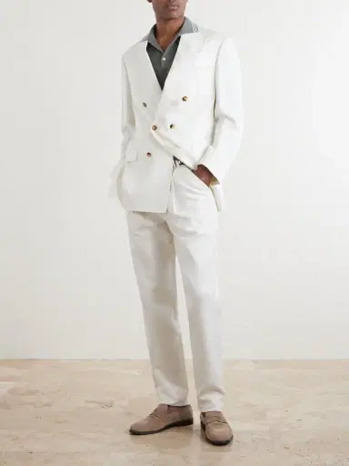 Brunello Cucinelli Slim-Fit Cotton and Linen-Blend Trousers - Men | Thumbnail 2 Brunello Cucinelli Slim-Fit Cotton and Linen-Blend Trousers - Men | Thumbnail 2