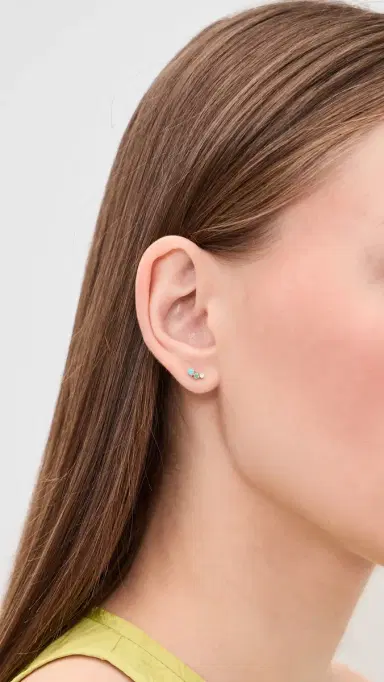 Zoë Chicco 14k Gold Mixed Diamond and Gemstones Earrings 14k Yellow Gold One Size | Thumbnail 3