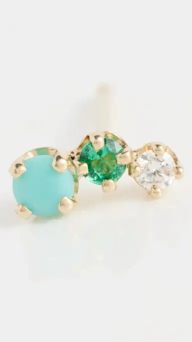 Zoë Chicco 14k Gold Mixed Diamond and Gemstones Earrings 14k Yellow Gold One Size | Thumbnail 5