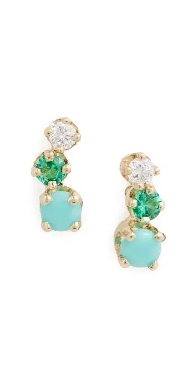 Zoë Chicco 14k Gold Mixed Diamond and Gemstones Earrings 14k Yellow Gold One Size | Thumbnail 1