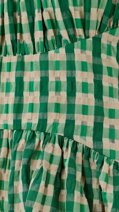 Rosie Assoulin Halter in the Name of Love Dress Green Check | Thumbnail 6 Rosie Assoulin Halter in the Name of Love Dress Green Check | Thumbnail 6