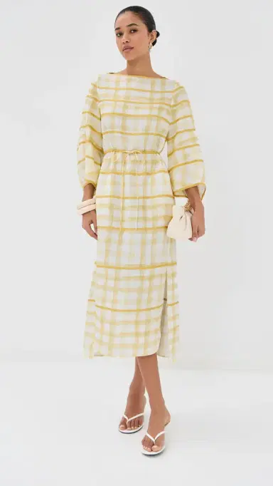 Rosie Assoulin Ribbon Caftan Dress Yellow S | Thumbnail 2