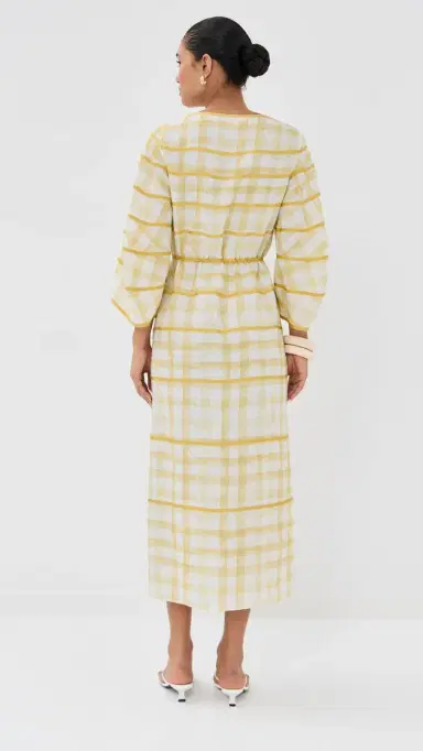 Rosie Assoulin Ribbon Caftan Dress Yellow S | Thumbnail 3