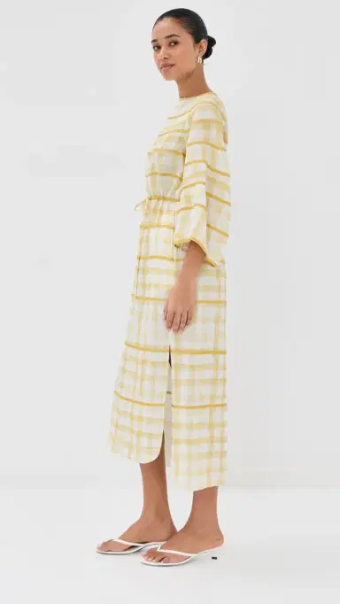 Rosie Assoulin Ribbon Caftan Dress Yellow S | Thumbnail 4