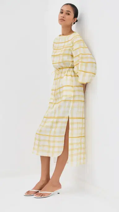 Rosie Assoulin Ribbon Caftan Dress Yellow S | Thumbnail 5