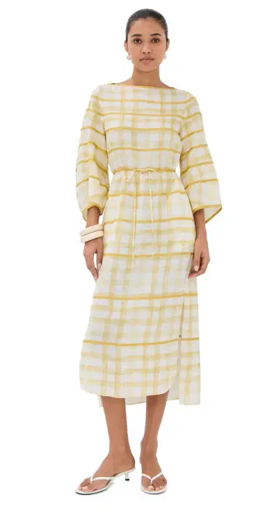 Rosie Assoulin Ribbon Caftan Dress Yellow S | Thumbnail 1