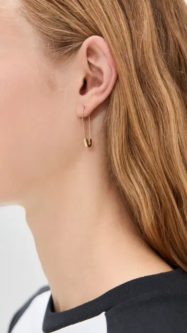 Zoë Chicco 14k Gold Safety Pin Single Earring Yellow Gold One Size | Thumbnail 3