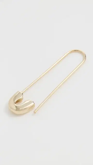 Zoë Chicco 14k Gold Safety Pin Single Earring Yellow Gold One Size | Thumbnail 4