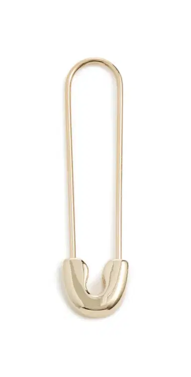 Zoë Chicco 14k Gold Safety Pin Single Earring Yellow Gold One Size | Thumbnail 1
