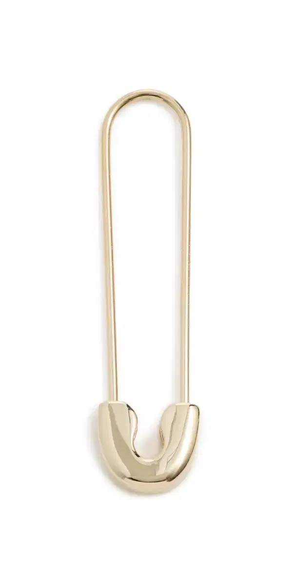 14k Gold Safety Pin Single Earring Yellow Gold One Size