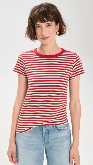 rag & bone The Slub Striped Tee Rdbgm S | Thumbnail 2 rag & bone The Slub Striped Tee Rdbgm S | Thumbnail 2