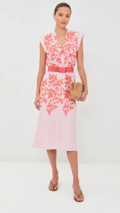 Silvia Tcherassi Olive Dress Pink Orange Embroidery | Thumbnail 5 Silvia Tcherassi Olive Dress Pink Orange Embroidery | Thumbnail 5