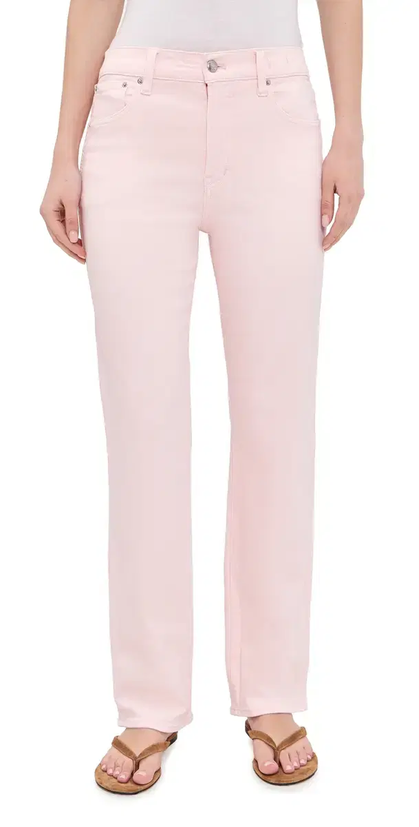 Madewell The Longline Straight Jeans in Pale Pink Pale Pink