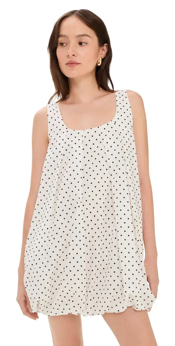MAUDE CLUB Damson Dress White Black Dots