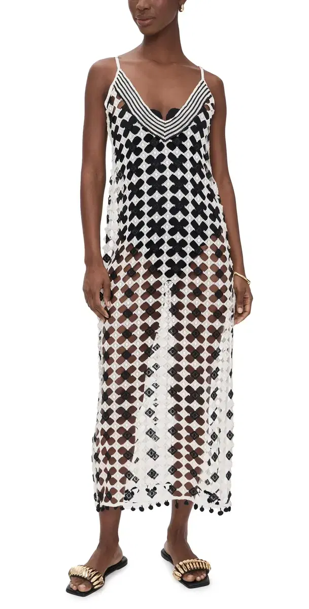 Ramy Brook Cleo Dress Black/andstone Crochet