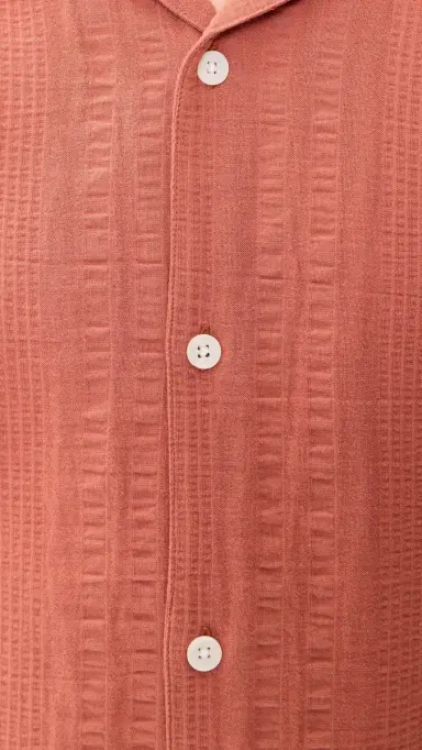 Wax London Double Weave Didcot Shirt Rust | Thumbnail 6