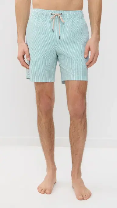 Fair Harbor The Bayberry Swim Trunks 7 Seapine Seersucker M | Thumbnail 2 Fair Harbor The Bayberry Swim Trunks 7 Seapine Seersucker M | Thumbnail 2