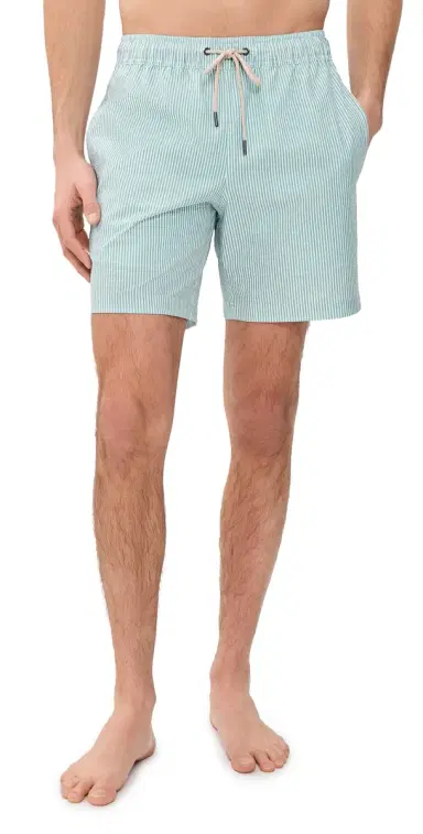 Fair Harbor The Bayberry Swim Trunks 7 Seapine Seersucker M | Thumbnail 1 Fair Harbor The Bayberry Swim Trunks 7 Seapine Seersucker M | Thumbnail 1