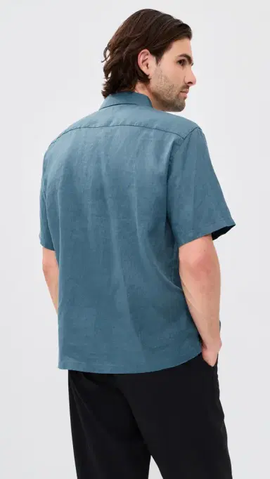 Theory Irving Relaxed Linen Shirt Bering M | Thumbnail 3