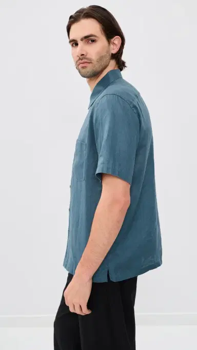 Theory Irving Relaxed Linen Shirt Bering M | Thumbnail 4