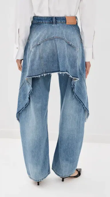 Stella McCartney Relaxed Curve Deconstructed Jeans Mid Blue | Thumbnail 3