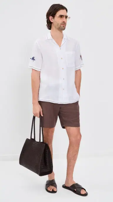 Frescobol Carioca Felipe Linen Shorts 8 | Thumbnail 5 Frescobol Carioca Felipe Linen Shorts 8 | Thumbnail 5