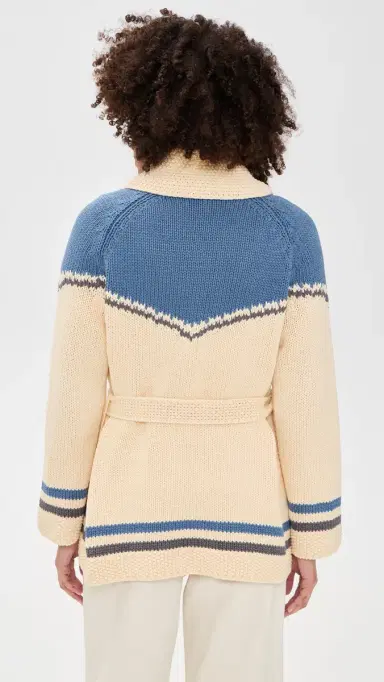 THE GREAT. THE GREAT x Stetson The Western Riding Cardigan Sweater Robin Blue | Thumbnail 3 THE GREAT. THE GREAT x Stetson The Western Riding Cardigan Sweater Robin Blue | Thumbnail 3