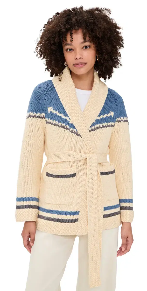 THE GREAT. THE GREAT x Stetson The Western Riding Cardigan Sweater Robin Blue