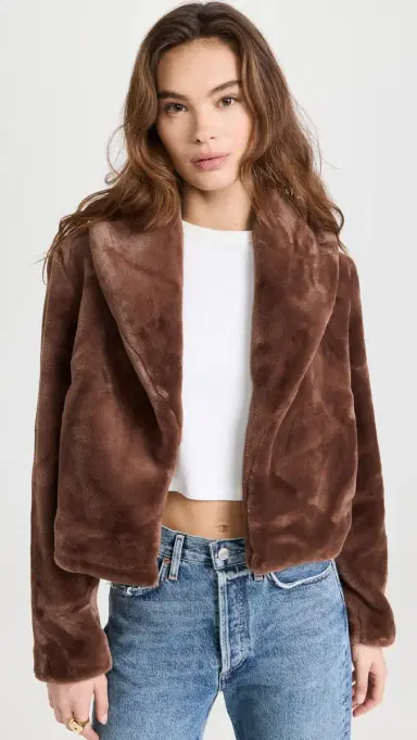 BLANKNYC Espresso Faux Fur Martini Jacket Espresso Martini | Thumbnail 2 BLANKNYC Espresso Faux Fur Martini Jacket Espresso Martini | Thumbnail 2