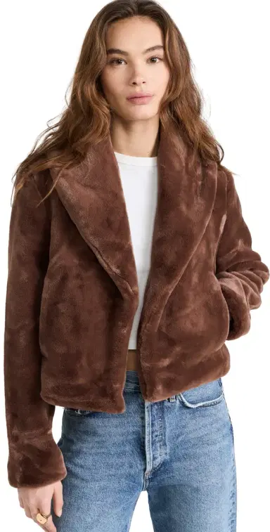 BLANKNYC Espresso Faux Fur Martini Jacket Espresso Martini | Thumbnail 1 BLANKNYC Espresso Faux Fur Martini Jacket Espresso Martini | Thumbnail 1