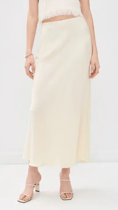 Bec & Bridge Silk Bias Maxi Skirt Cream | Thumbnail 2