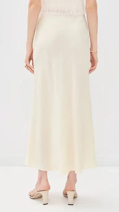 Bec & Bridge Silk Bias Maxi Skirt Cream | Thumbnail 3