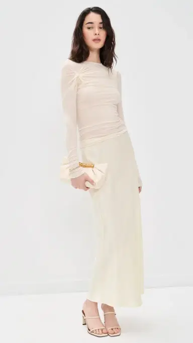 Bec & Bridge Silk Bias Maxi Skirt Cream | Thumbnail 5