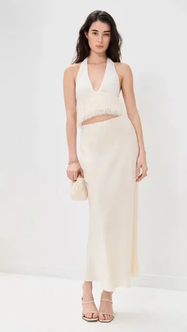 Bec & Bridge Silk Bias Maxi Skirt Cream | Thumbnail 6