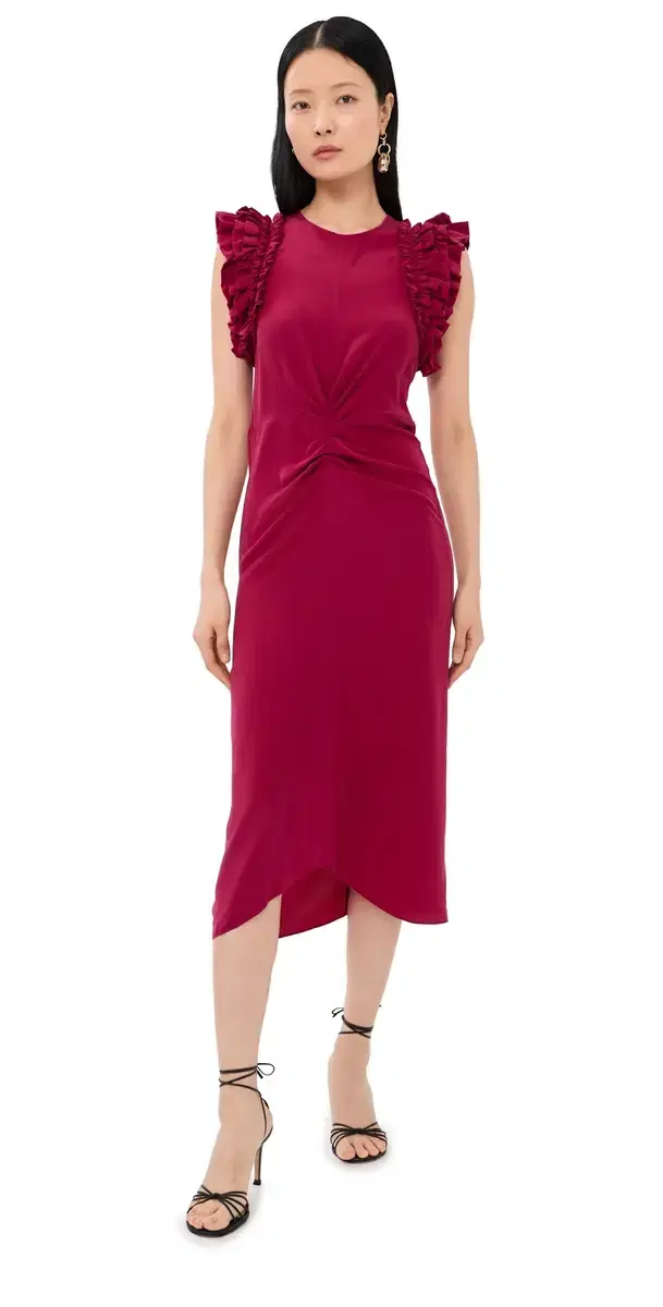 Teriany Silk Dress Fuschia