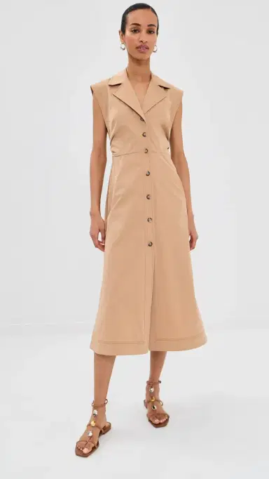 Veronica Beard Orla Dress Khaki 4 | Thumbnail 2