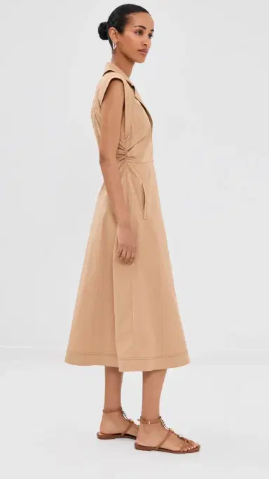 Veronica Beard Orla Dress Khaki 4 | Thumbnail 4