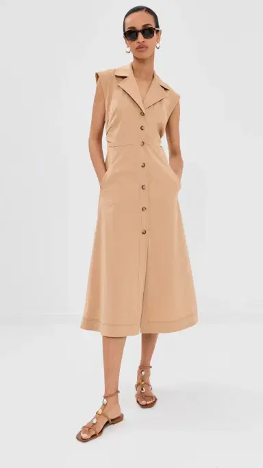 Veronica Beard Orla Dress Khaki 4 | Thumbnail 5