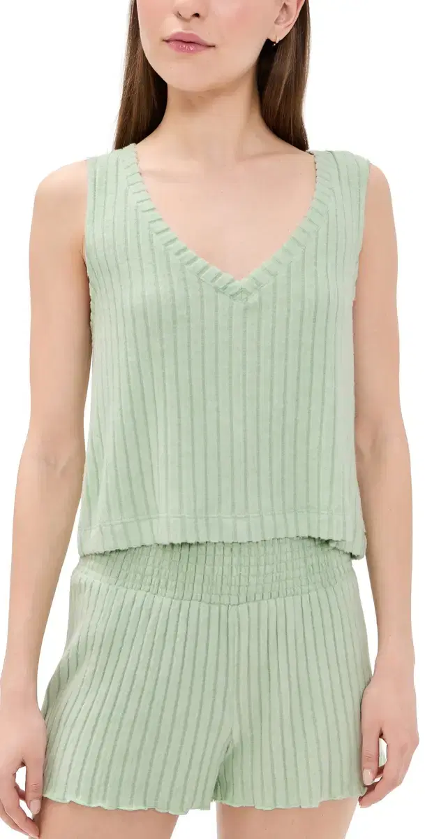 Sloane V Neck Rib Tank Sprout