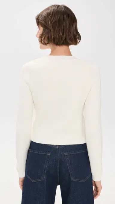 House of Sunny Collarless Picture Knit Cardigan Ivory 6 | Thumbnail 3