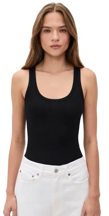 AGOLDE Maria Thong Bodysuit Black | Thumbnail 1