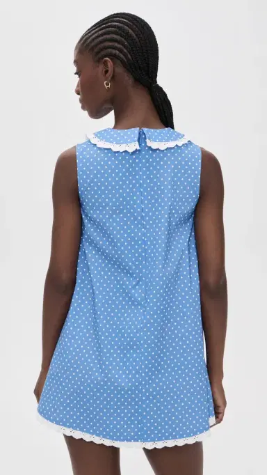 CAROLINE CONSTAS Juliette Mini Dress Periwinkle White | Thumbnail 3
