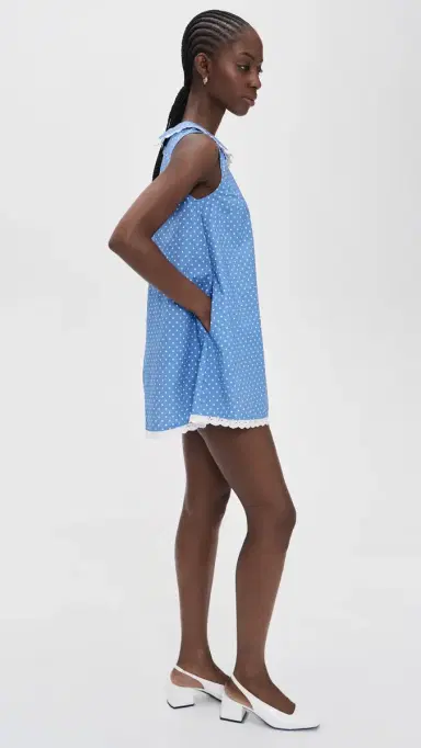 CAROLINE CONSTAS Juliette Mini Dress Periwinkle White | Thumbnail 4