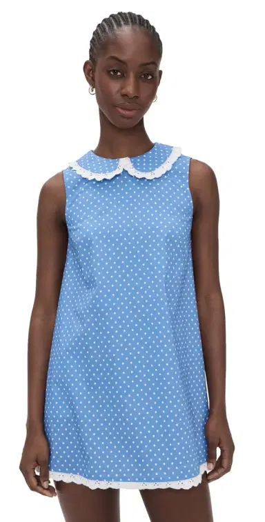 CAROLINE CONSTAS Juliette Mini Dress Periwinkle White | Thumbnail 1