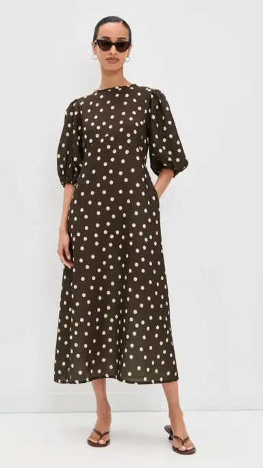 The Lulo Project The Dawn Dress Polka Dots Brown S | Thumbnail 5 The Lulo Project The Dawn Dress Polka Dots Brown S | Thumbnail 5