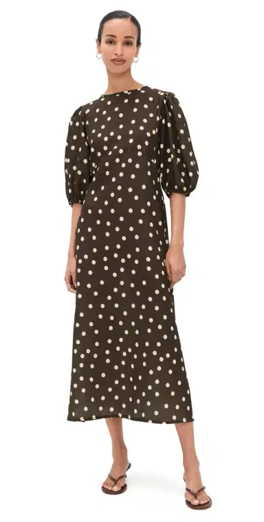 The Lulo Project The Dawn Dress Polka Dots Brown S | Thumbnail 1 The Lulo Project The Dawn Dress Polka Dots Brown S | Thumbnail 1