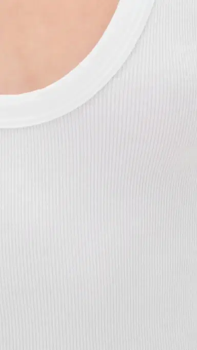 perfectwhitetee Jordan U Neck Ribbed Tank White L | Thumbnail 6