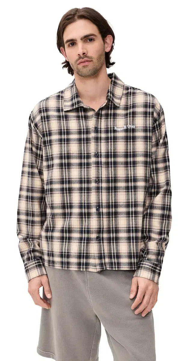 Wordmark Button Up hirt Navy